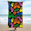 Buntes abstraktes Lächeln Strandtuch Lustiges Graffiti-Muster Mikrofaser-Badetuch Weiches Schnelltrocknendes Handtuch Strand Pool Reisen Camping
