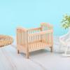 1Pcs 1:12 Dollhouse Wooden Miniature Crib Model Furniture Diy Accessories Decor