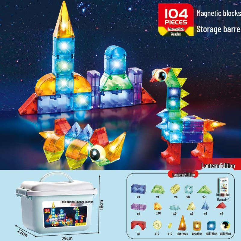 Magnetic Geometry Puzzle Cube: Colorful Educational Building Blocks with Strong Magnets