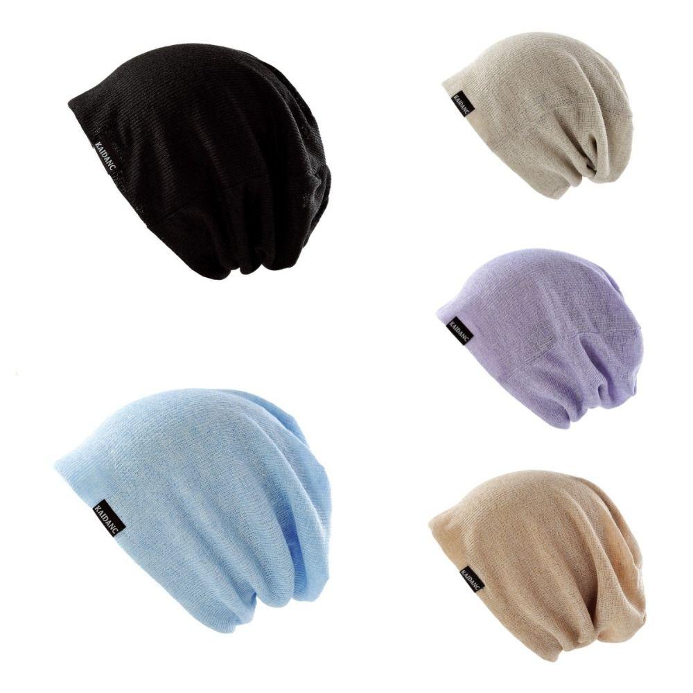Double Layer Knitted Outdoor Baggy Skullcaps Polyester Fashionable Baotou Hat  Autumn Spring