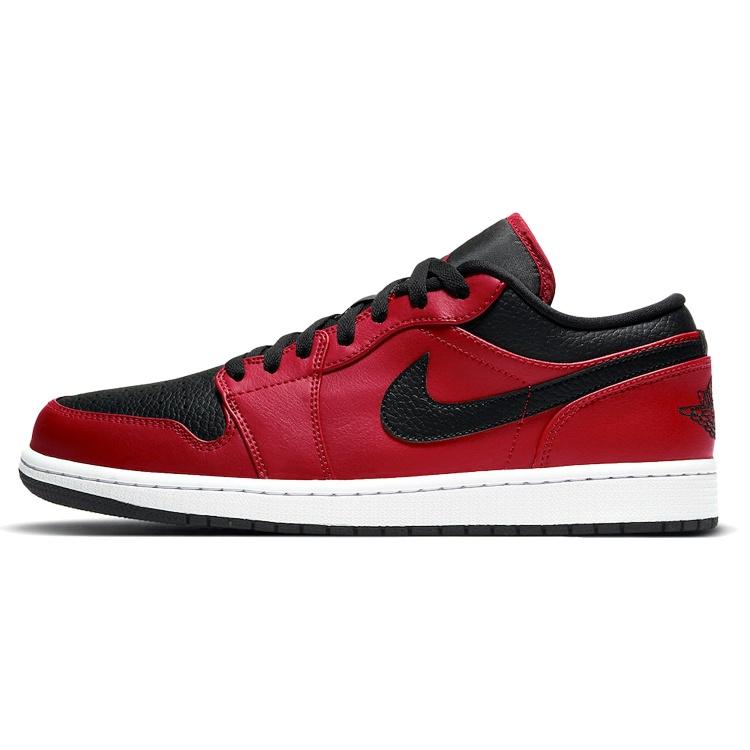 Air Jordan 1 Low Reverse Bred Pebbled Swoosh Men s 553558-605 EU 40.5