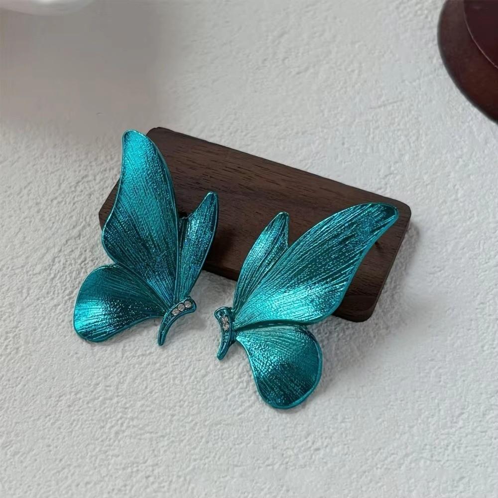 1Pair Blue Butterfly Earrings Elegant Wings Studs Trendy Vintage Earrings Party Fashion Women's Ear Accessories Jewelry Gifts