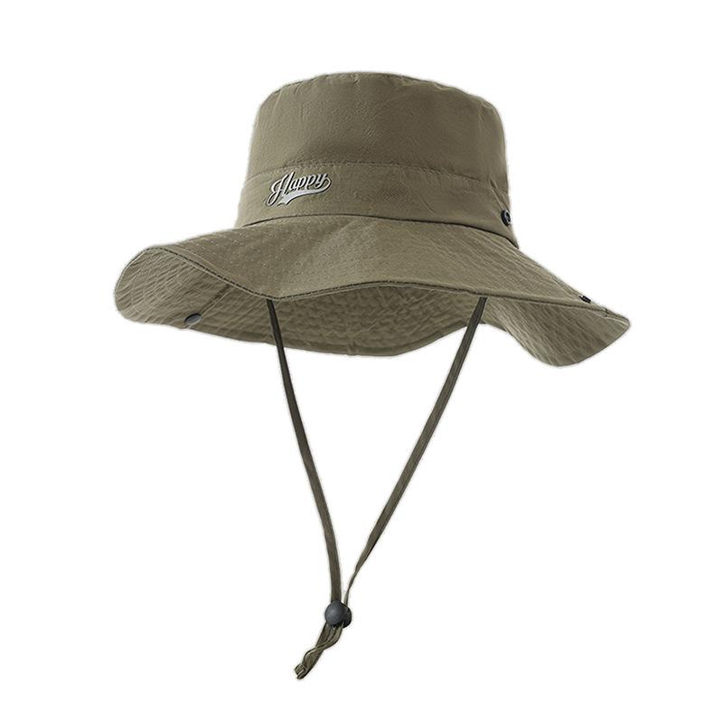 Spring and Summer Hat Men's Outdoor Sports Fishing Hiking Mountain Hat High Quality Windproof Solid Color Versatile Sunshade Bucket Hat