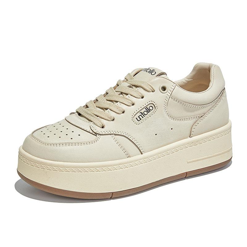 Leather Little White Shoes Women's 2025 Autumn New Retro Versatile Board Shoes Women's Old Leisure Sports Not Tired Feet Women's Shoes