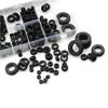 200pcs Black Universal Car Rubber Grommet Assortment Set Black Electrical Wire G