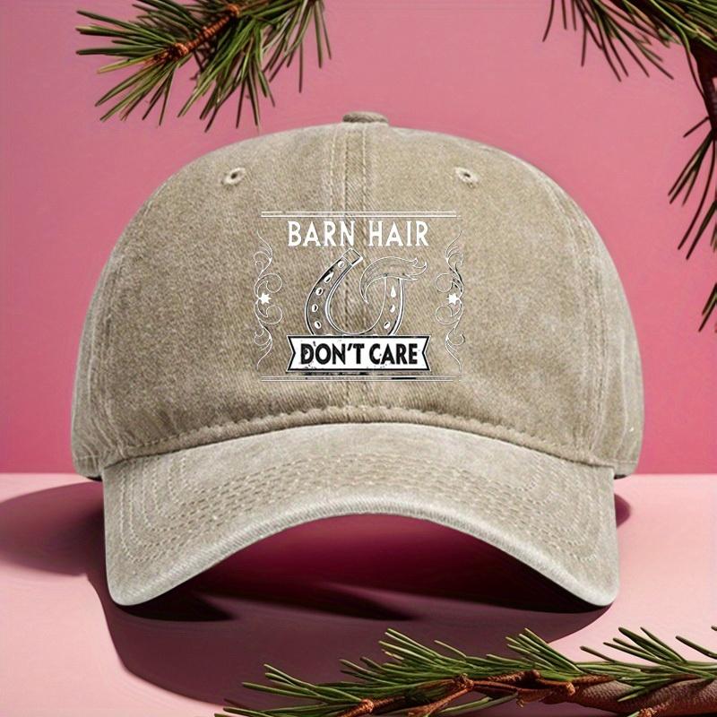 Barn Hair Dont Care Horseshoe Trucker Hat Adjustable Baseball Cap Casual Outdoor Headwear Unisex