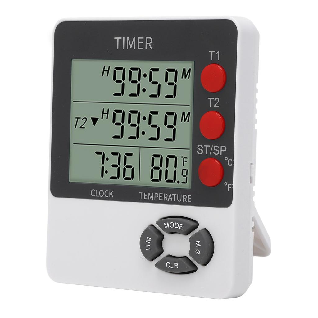 Timer Large LED Display Temperature Measurement Digital Countdown Countup Timer Clock for Cooking Exercise Baking