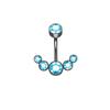 New Stainless Steel Colored Round Zircon Rhinestones Crystal Belly Button Ring Tassel Pendant Belly Button Body Jewelry Piercing