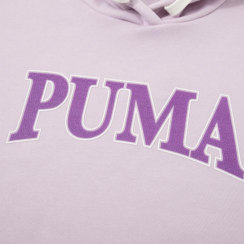 Puma Letter Print Casual Hoodie With Large Pockets Women hoodies Purple 682176-60