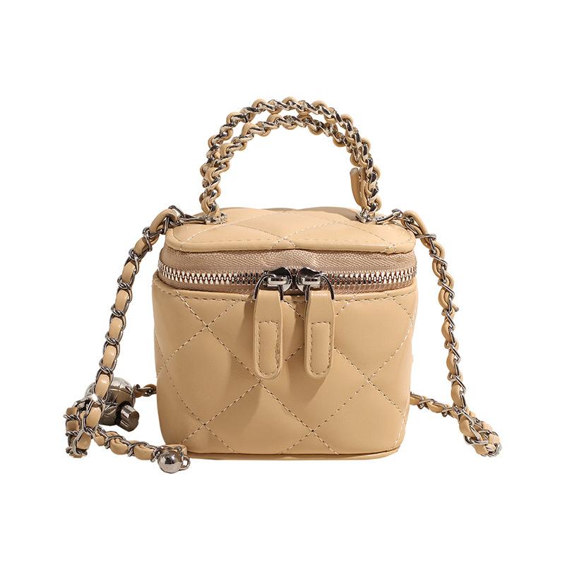 

Мини-сумка через плечо Xiaoxiangfeng Premium Sense Delicate Small Crossbody Bag Handheld Bag с ромбовидной цепочкой светло-желтого