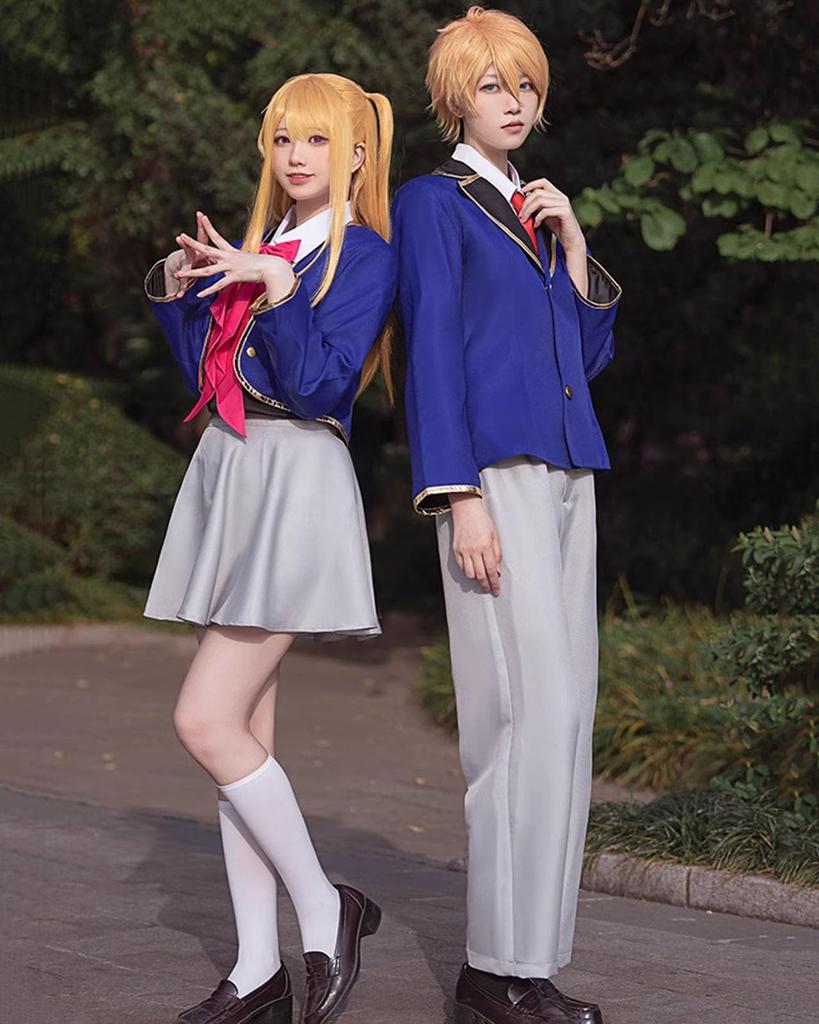 [Milky Time] Oshi no Ko Hoshino Ai, Aqua, Ruby, and Arima Kana Cosplay Halloween Anime Uniform (S, Ruby)
