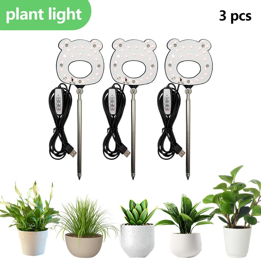 1/2/3/4pcs Full-Spectrum Plant Grow Light with Height Adjustment 2/4/8H Timer USB Powered for Indoor Gardening