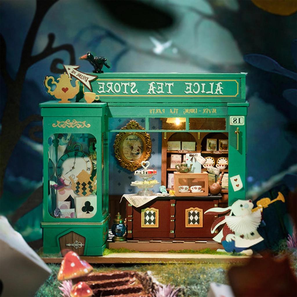 ROBOTIME Rolife 3D Puzzles Alice's Tea Store DIY Miniature House Kit DG156