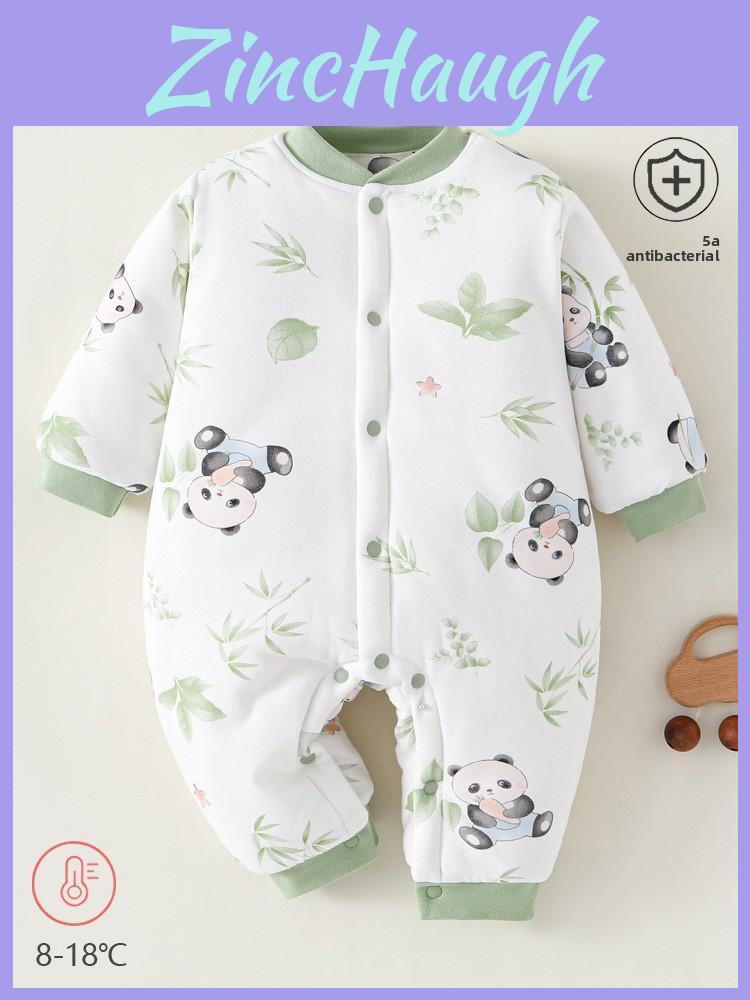 Winter Baby Onesie With Thick Cotton Layer For Newborns Girl Boy Safe For Winter