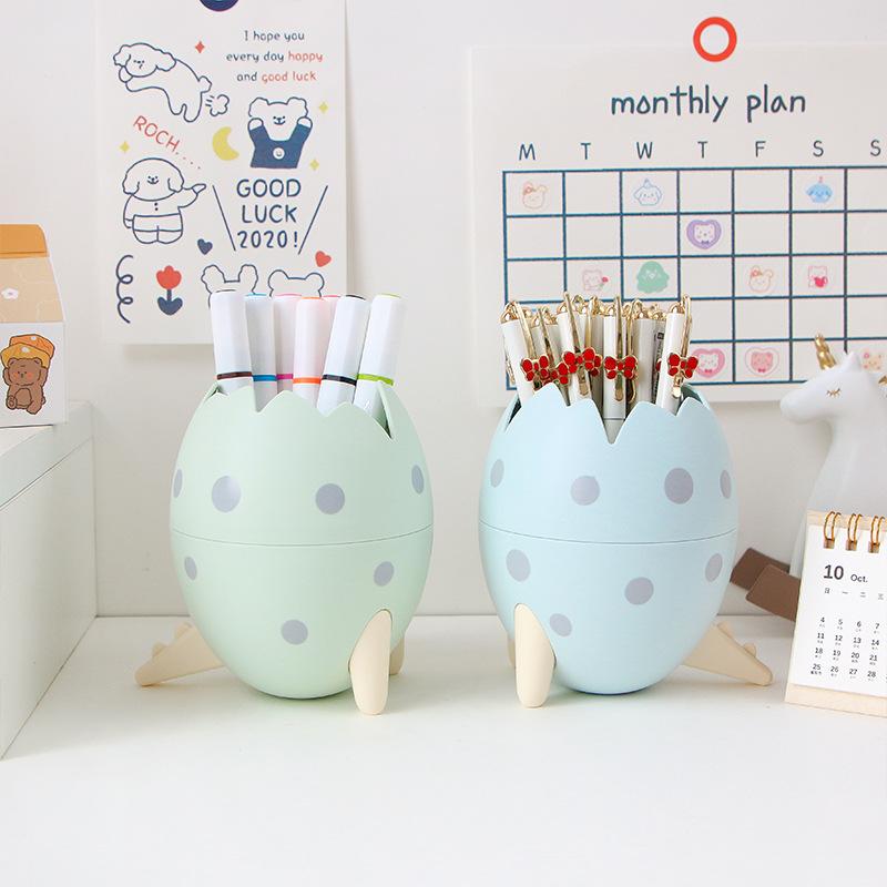 Creative Cartoon Dinosaur Egg Storage Box Ins High Beauty Cute Tripod Home Desktop Multifunctional Storage Box Pen Holder