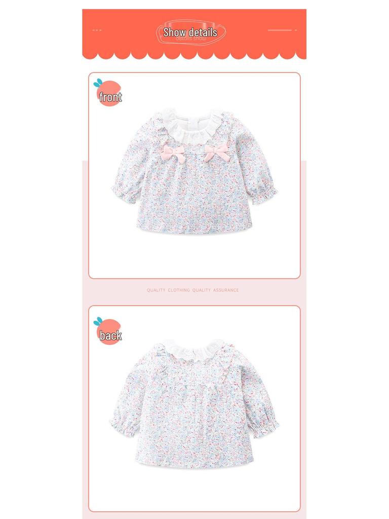 Sweet Floral Two-Piece Set: Baby Girls' Long Sleeve Outfit for Autumn/Spring 2025
