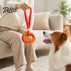 Durable Dog Tug Toys Bungee Toy, Woven Ring with Long Handle, Interactive Chew Teeth Tear Resistant Cleaning Toy for Medium Large Dogs, Dental Care of