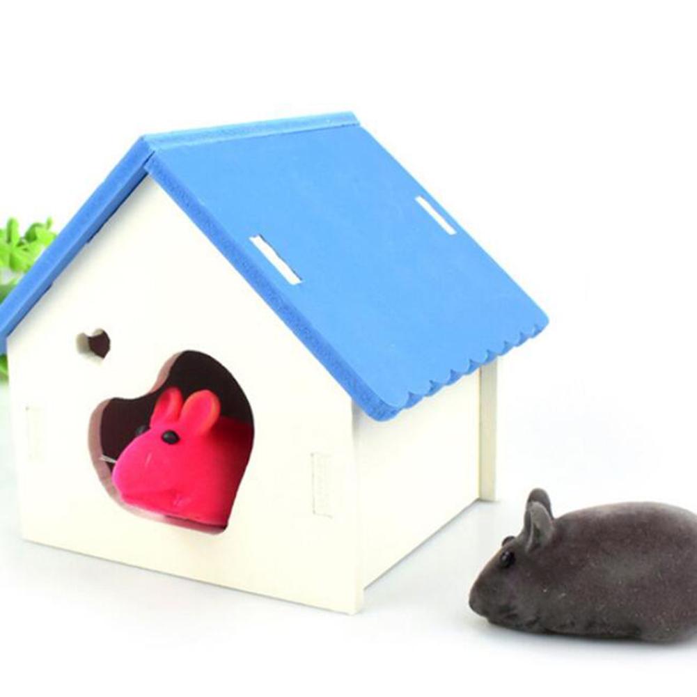 Trendy Hamster Wooden Nest Sleeping House Home Luxury Cage Pet Diy Hideout Hut Toy Sports Climbing Frame Small Animal Supplies