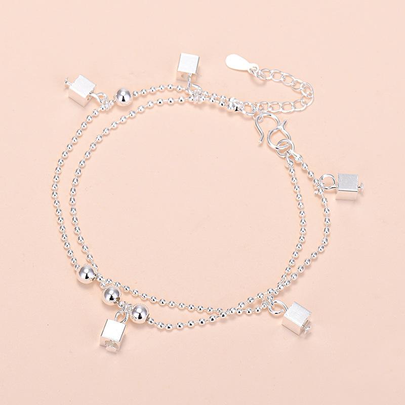 925 Silver Lucky Bead Charm Bracelet For Women Chain Round Bangles Fashion Luxury Quality Jewelry Christmas Accessories