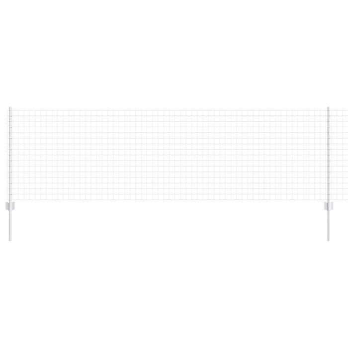 VidaXL Clôture Euro avec 11 poteaux en U Argent 0,8x25 m Acier 3336186