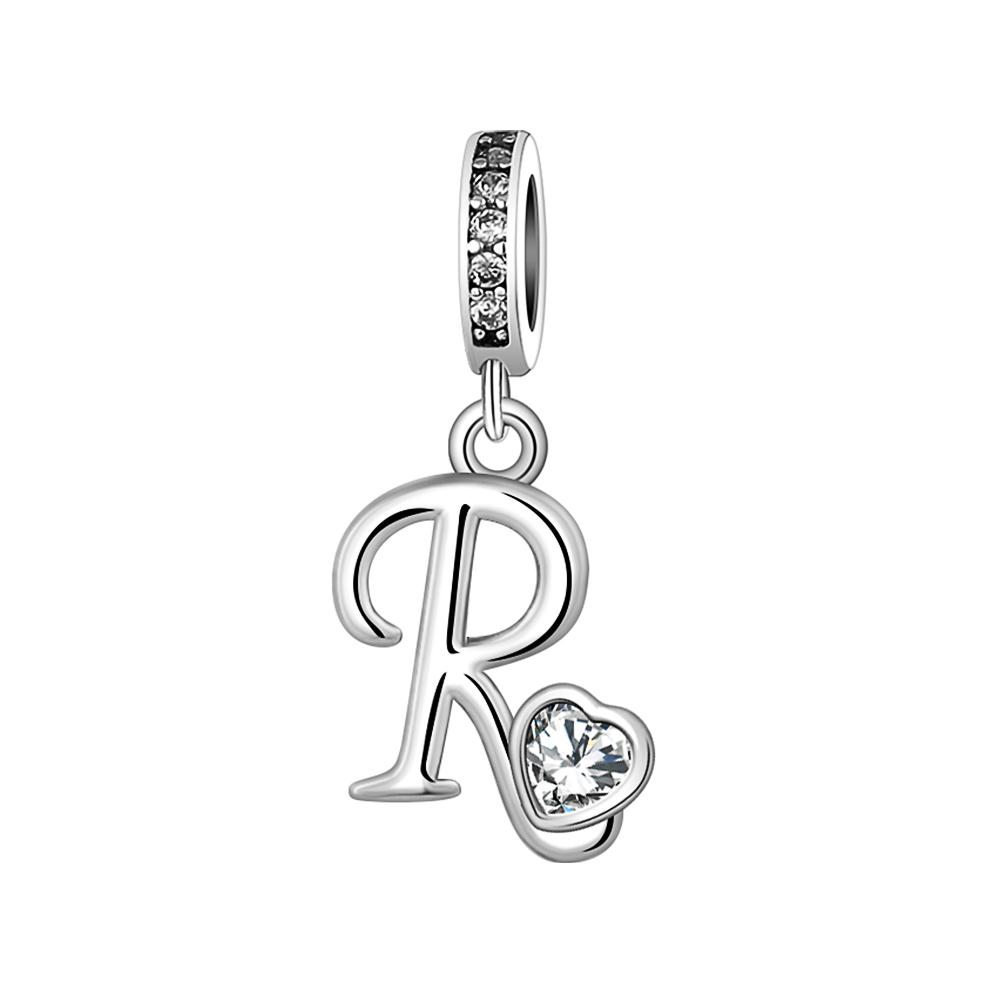 New 26 AZ Letter S925 Sterling Silver Small Letter Pendant Suitable for Original  Bracelet Necklace DIY Jewelry Pendant