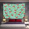 Red Mushrooms and Flowers Pattern Design Pattern Wall Hanging Tapestry Decorative Tapestry Home Decor for Bedroom and Living Room
