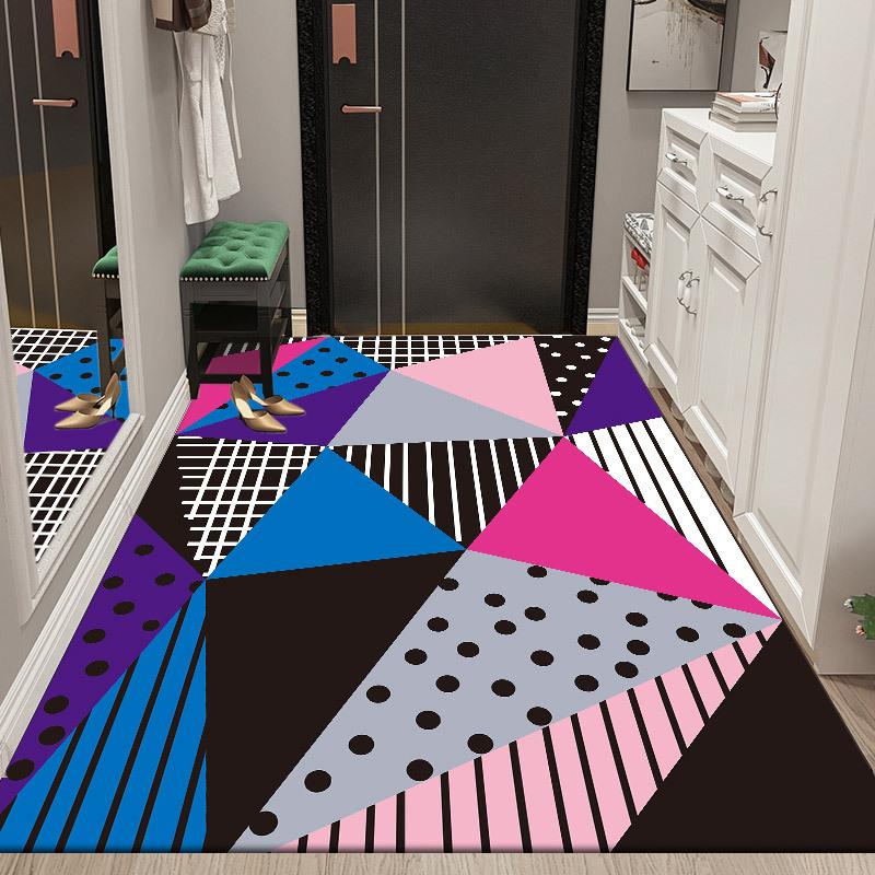 Retro Geometric Style Living Room Carpet Modern Minimalist Bedroom Bedside Carpet