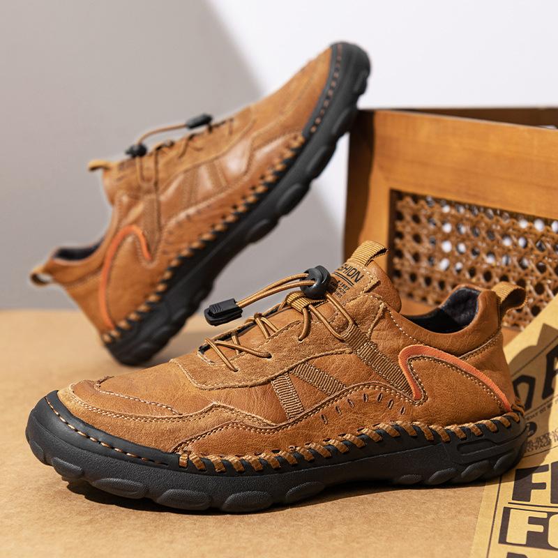 Fashion Hot Sale Outdoor Walking Sneakers New Handmade Leather Men Shoes Casual Comfortable Men Loafers Slip On Leather Shoe Men Flats