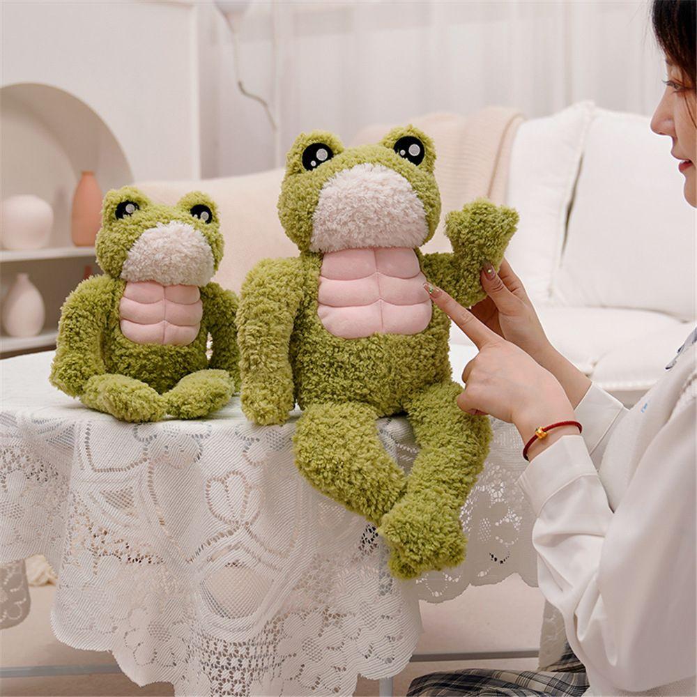 Soft Toy Cartoon Accompany Toy Plush Toys Frog Stuffed Toy Muscle Frog Doll Frog Plush Doll