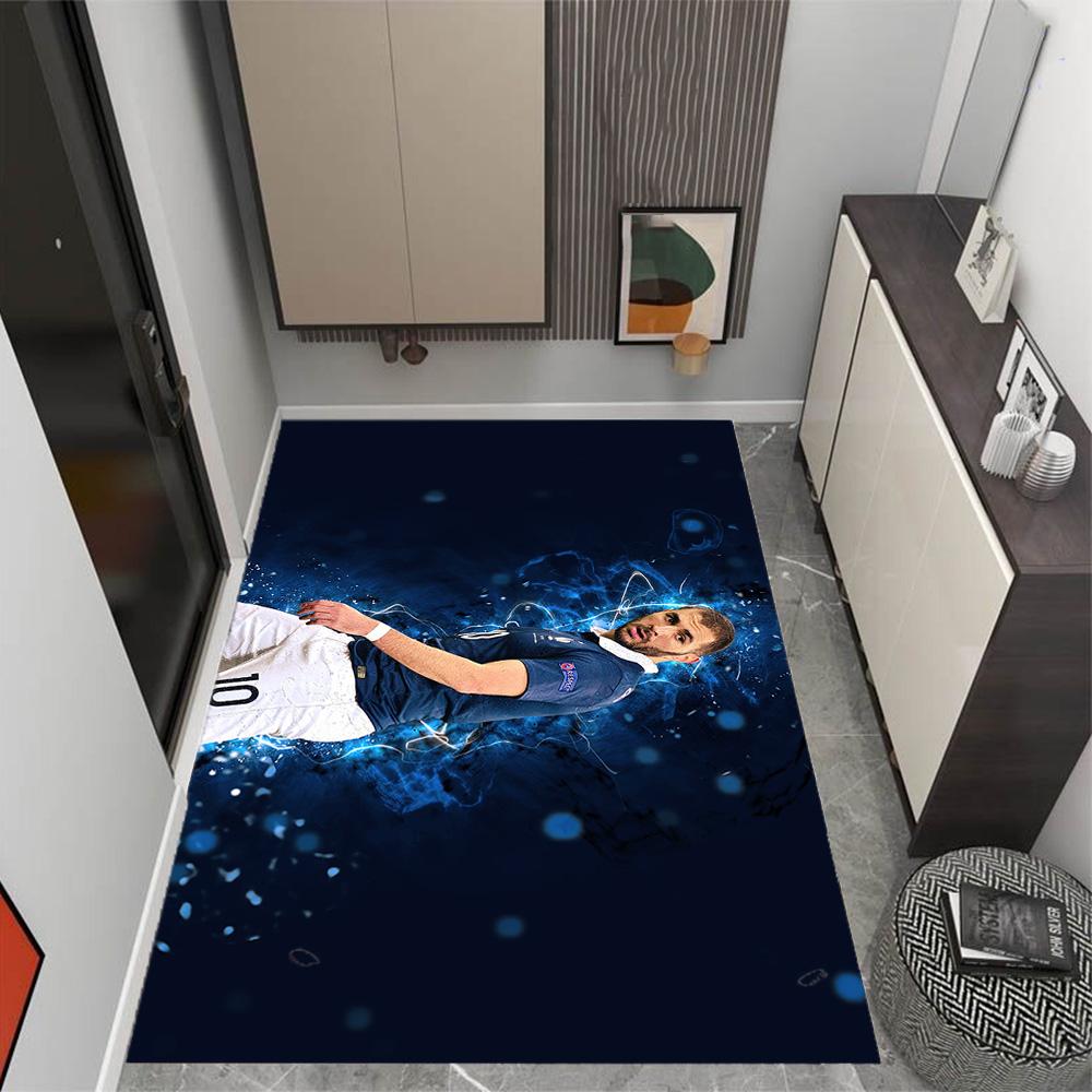 Football Player Action Floor Mat Suitable for Decorate room Outdoor Foyer Dining Room Antislip Carpet Office home decor