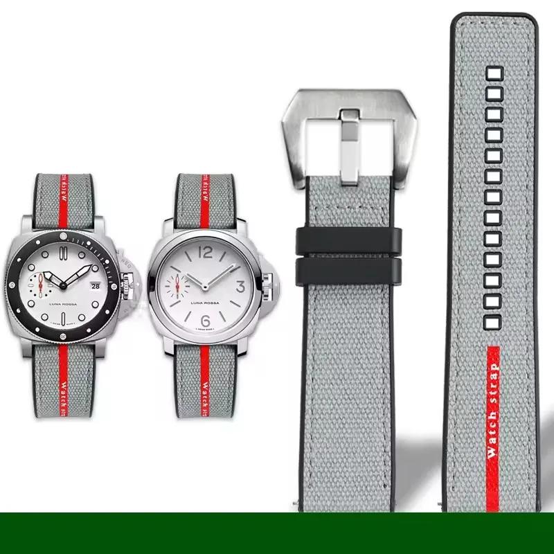 Per Panerai SUBMERSIBLE cinturino Luna Rossa PAM1466 PAM1391 PAM1565 Bracciale Cinturino in Gomma 22mm 24mm 26MM Orologi da Uomo Impermeabili