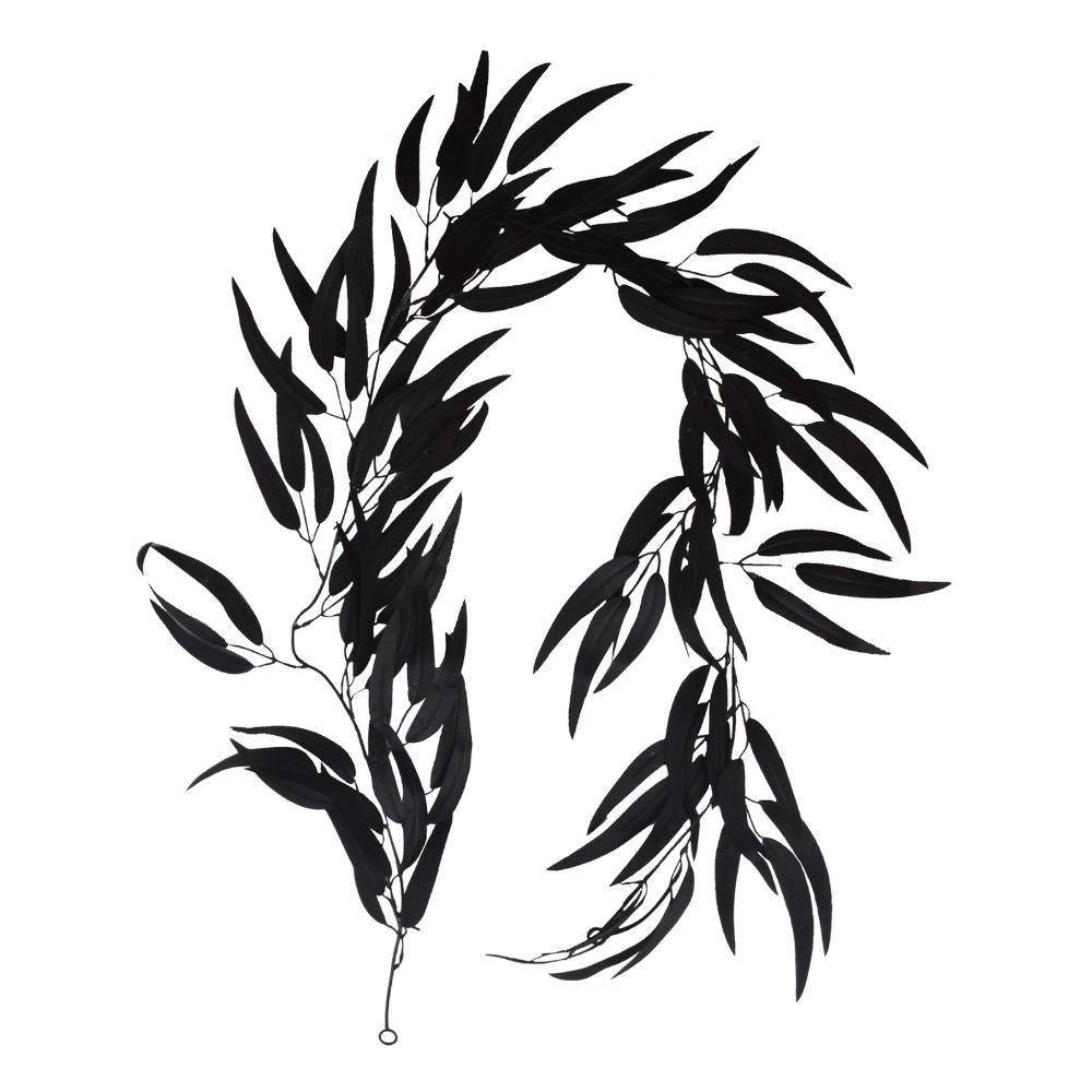 

187cm Leaf Vine Strip Long Tree Leafs DIY Home Decor Artificial Leaves Party чёрный