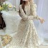 Women's Floral Print V-Neck Long Sleeve Maxi Dress Casual Party