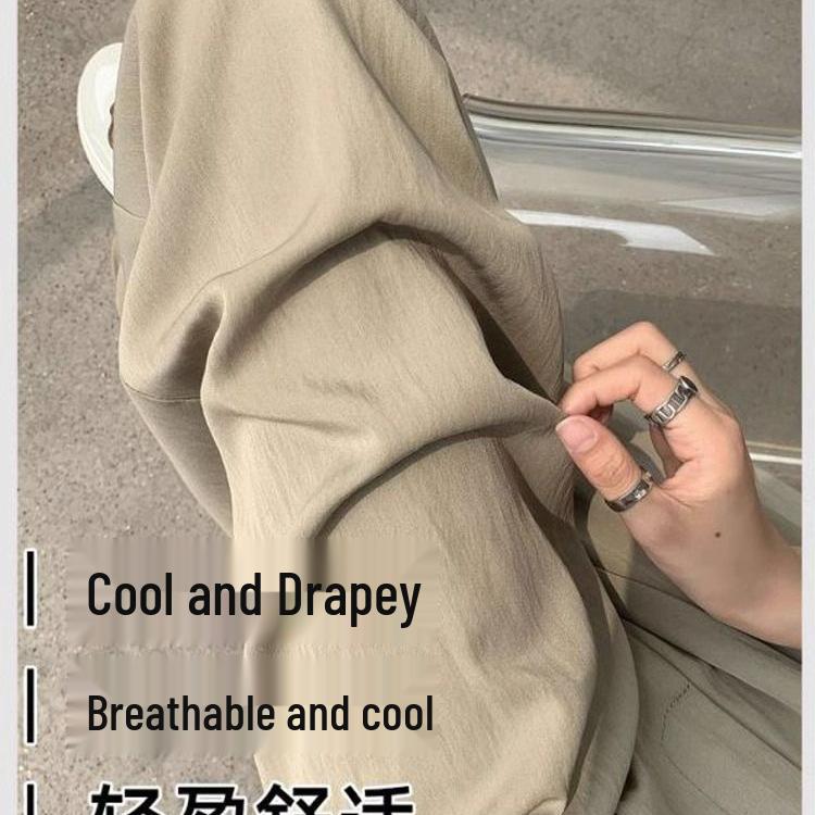 Petite Yamamoto Wide-Leg Pants for Women, High-Waisted Cotton Linen, Drapey Slimming Style, Perfect for Spring/Autumn, Suited for 145cm Height.