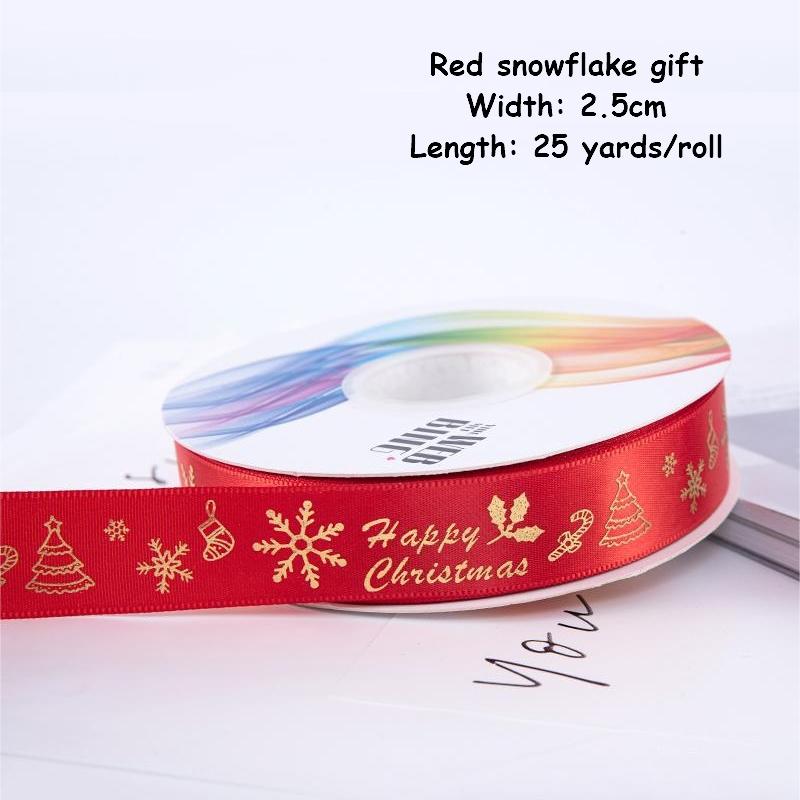 1/4 Inch Christmas Ribbon for Crafts Holiday Grosgrain Ribbon Christmas Ribbon for Gift Wrapping Festival Party Decoration