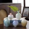 Crystalline Glaze Mini Ceramic Vase - Creative Home Desktop Ornament for Flowers