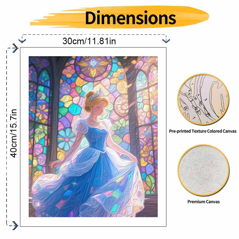 Disney Oil Painting Hand Painting Coloring Painting Handmade Diy Home Decoration Gift Princess Stained Glass