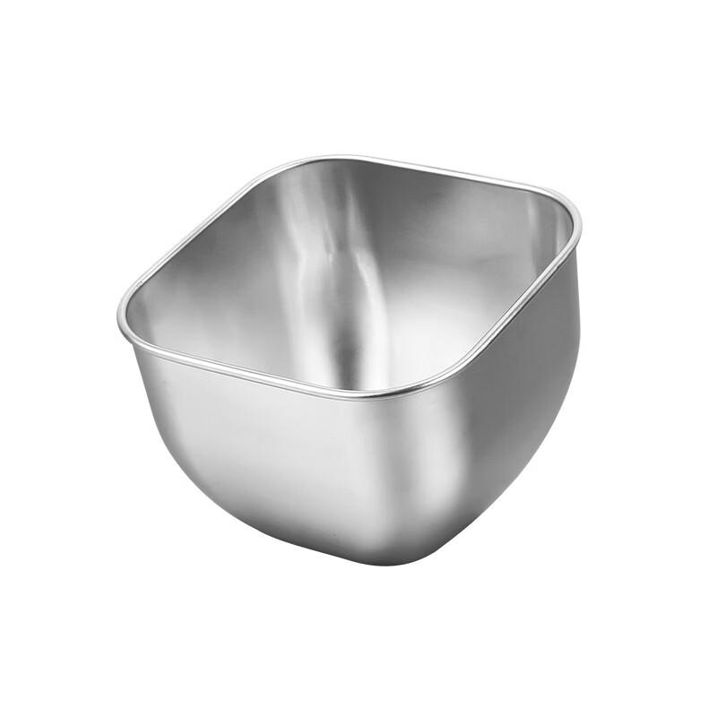 ZISIZ Commercial Stainless Steel Square Slanted Dip Bowl Set