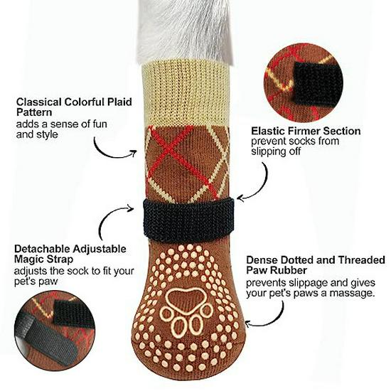 Cross-Border Non-Slip Breathable Dog Socks for Medium & Large Breeds - Golden Retriever Outdoor Paw Covers