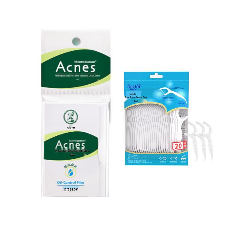 Dr. Tooth Dental Floss Sticks 20-Pack with Oil Absorbing Film