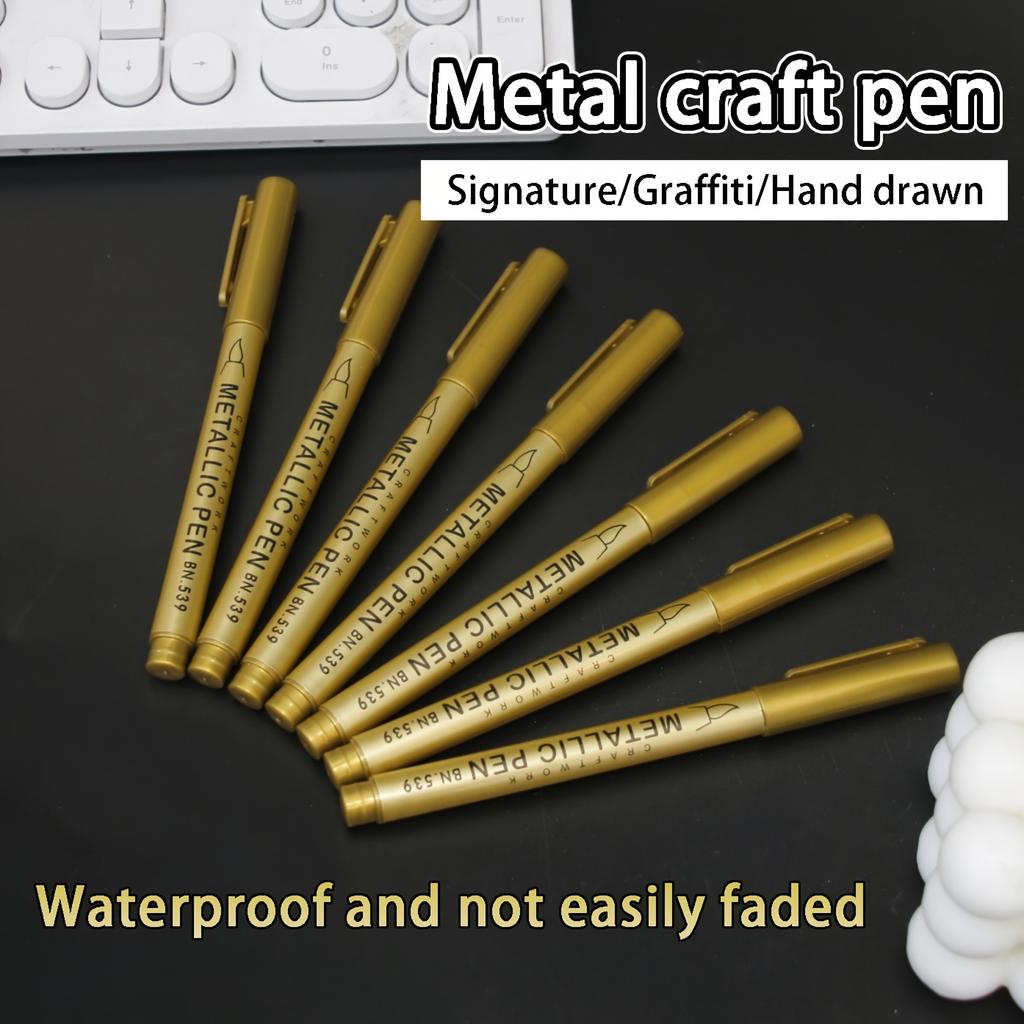 3/6Pcs Waterproof Permanent Paint Marker Pen, Gold and Silver Ink, Metallic, Rock, Mug, Ceramic, Glass, DIY Painting Supplies