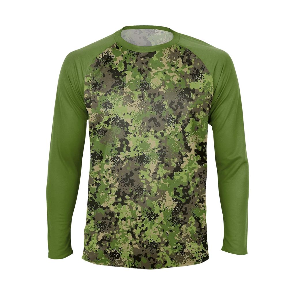 Men's Fashion Printed Raglan Long Sleeve Sports Top