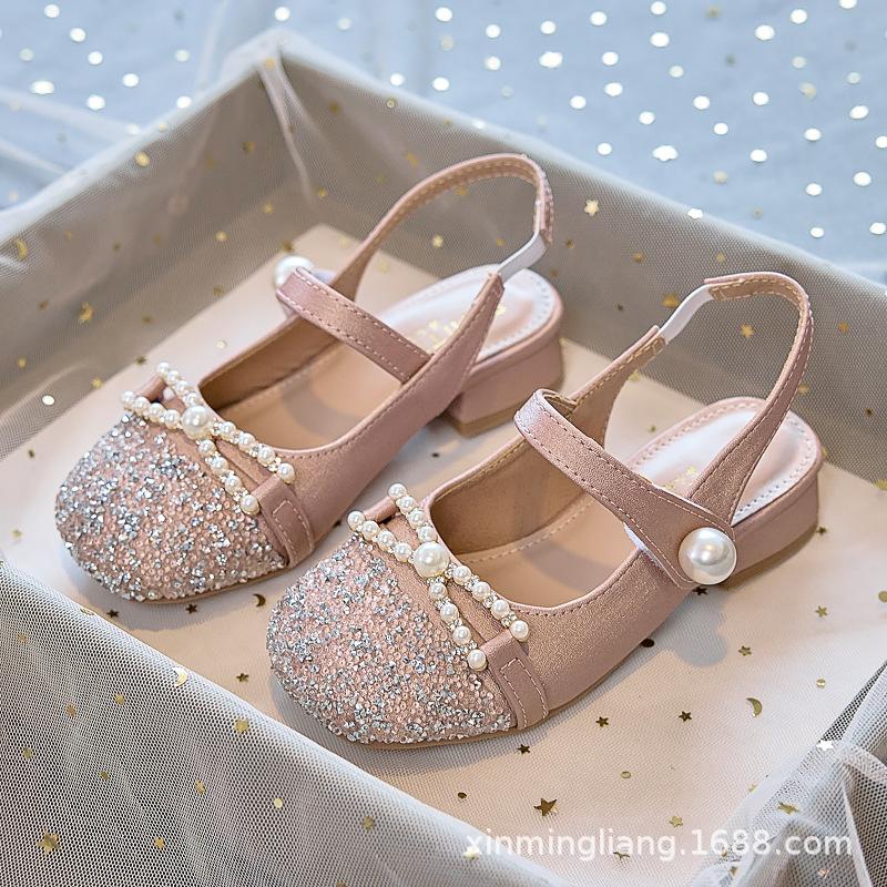 2025 New Girls High-heeled Princess Shoes Spring and Autumn Children's Leather Shoes with Dress Little Girl Mary Jane Fashion Sandals