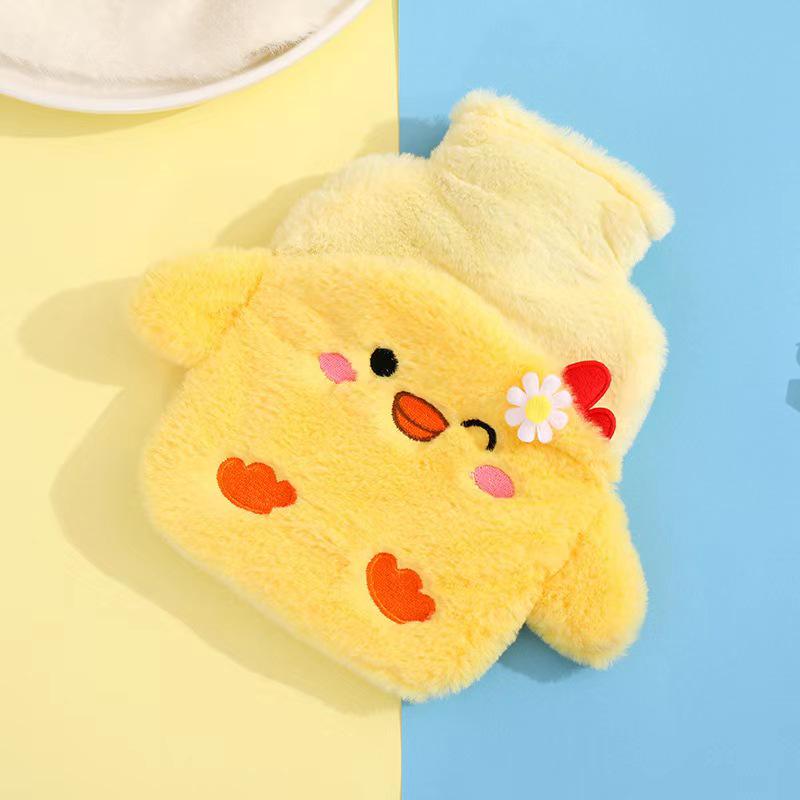 Cartoon Plush Hot Water Bottle & Hand Warmer - Removable, Washable, Cute Design for Students and Babies