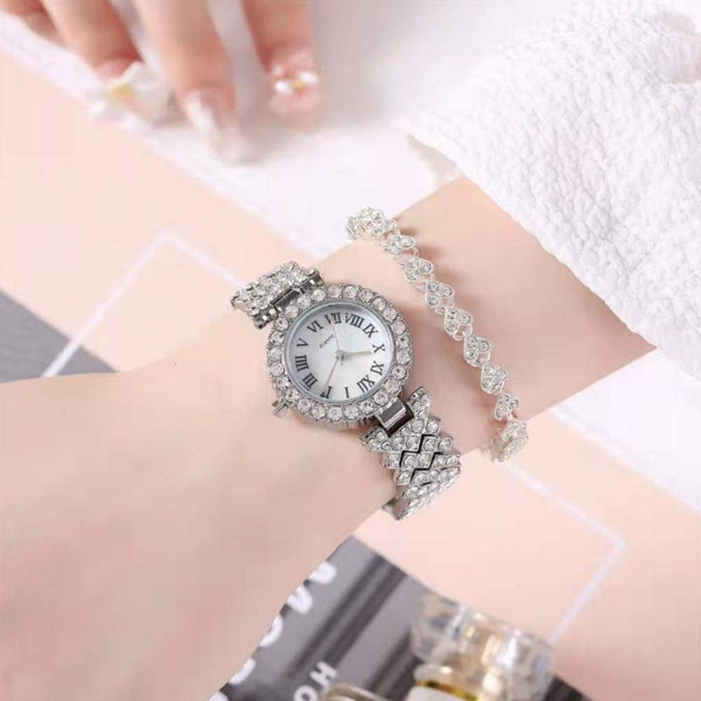 Simple Internet Celebrity Watch Female, Roman Scale Diamond-encrusted Temperament Bracelet Watch Student