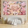Flower Theme Happy Mother’s Day Backdrop Polyester Hanging Background  Poster Props
