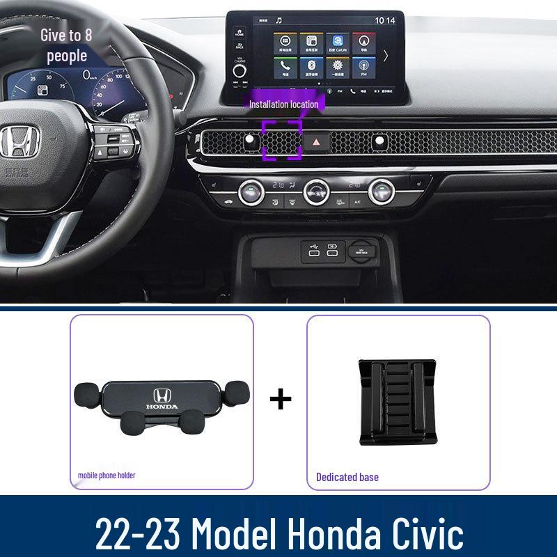 Kompatibilní držák telefonu pro Honda Civic (2016–2023) 9., 10., 11. generace – Držák navigace.