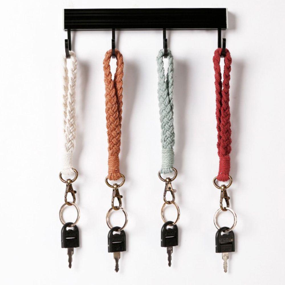 

Key Ring Wrist Lanyard Key Chain Woven Keyring Boho Bracelet Braided Key Fob Macrame Keychain темно-зеленого