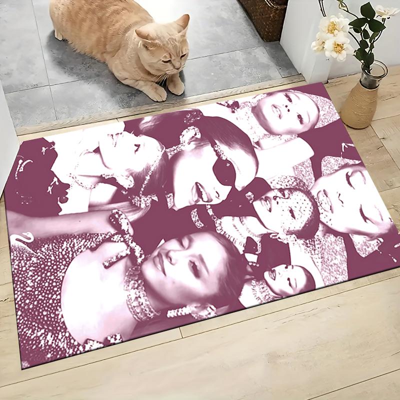 Fashion Icon Collage Carpet Rug Soft Washable Antislip Home Living Room Sofa Mats Personalized Christmas Rug