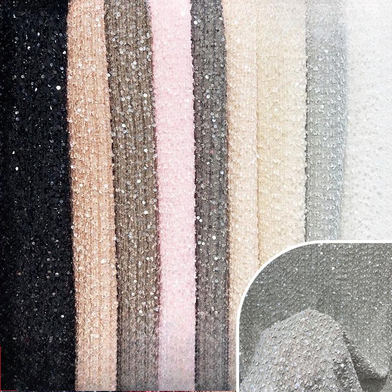 1/3/5yard Mesh Sequined Embroidery Fabric Elastic Mesh Vertical Sequin Fabric for Sewing Party Dress Wedding Stage Clothing